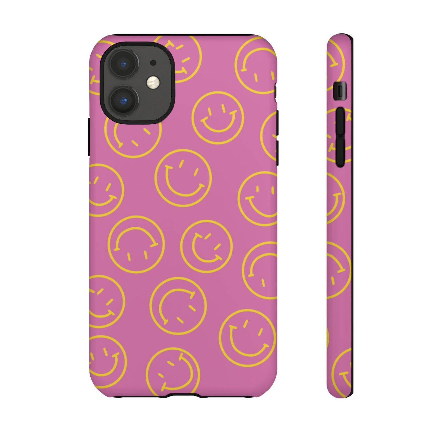 Pink and Yellow Smiley Face Phone Case