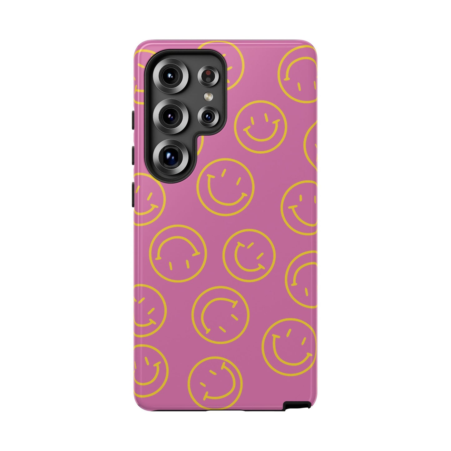 Pink and Yellow Smiley Face Phone Case