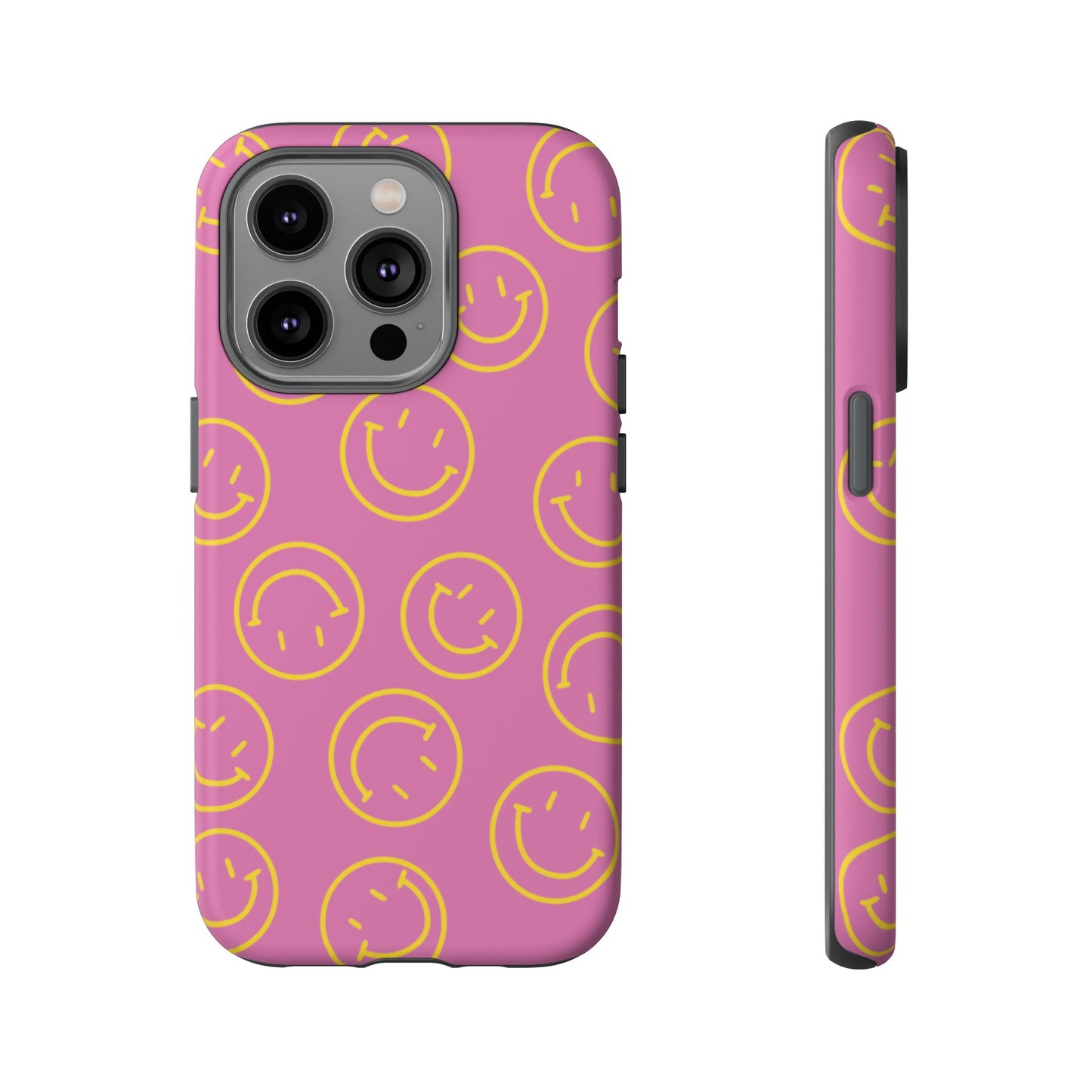Pink and Yellow Smiley Face Phone Case