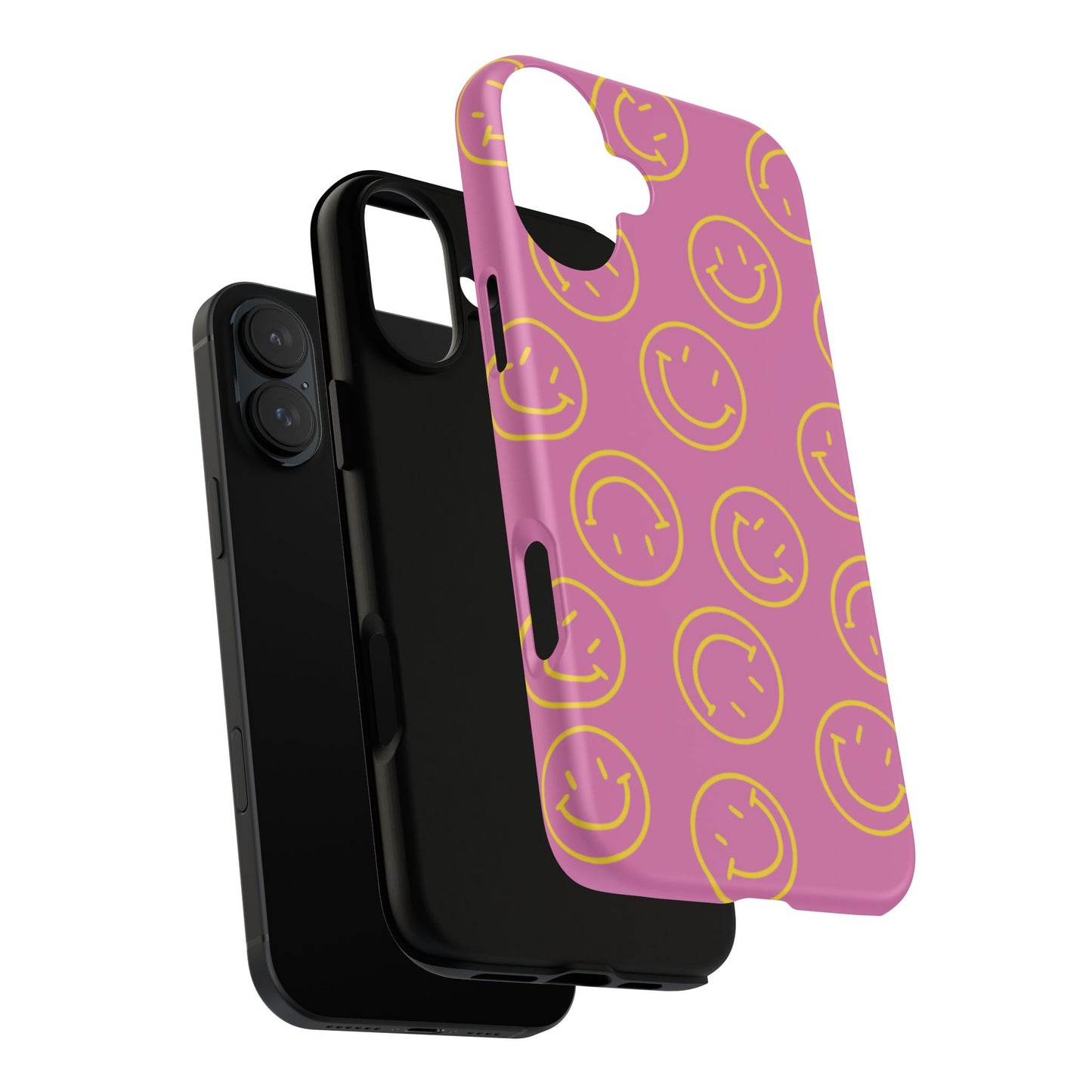 Pink and Yellow Smiley Face Phone Case