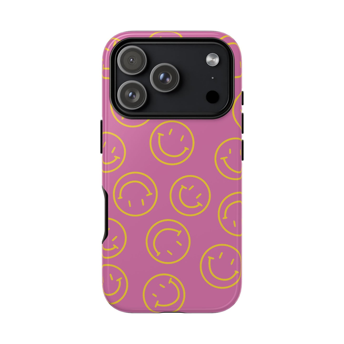Pink and Yellow Smiley Face Phone Case