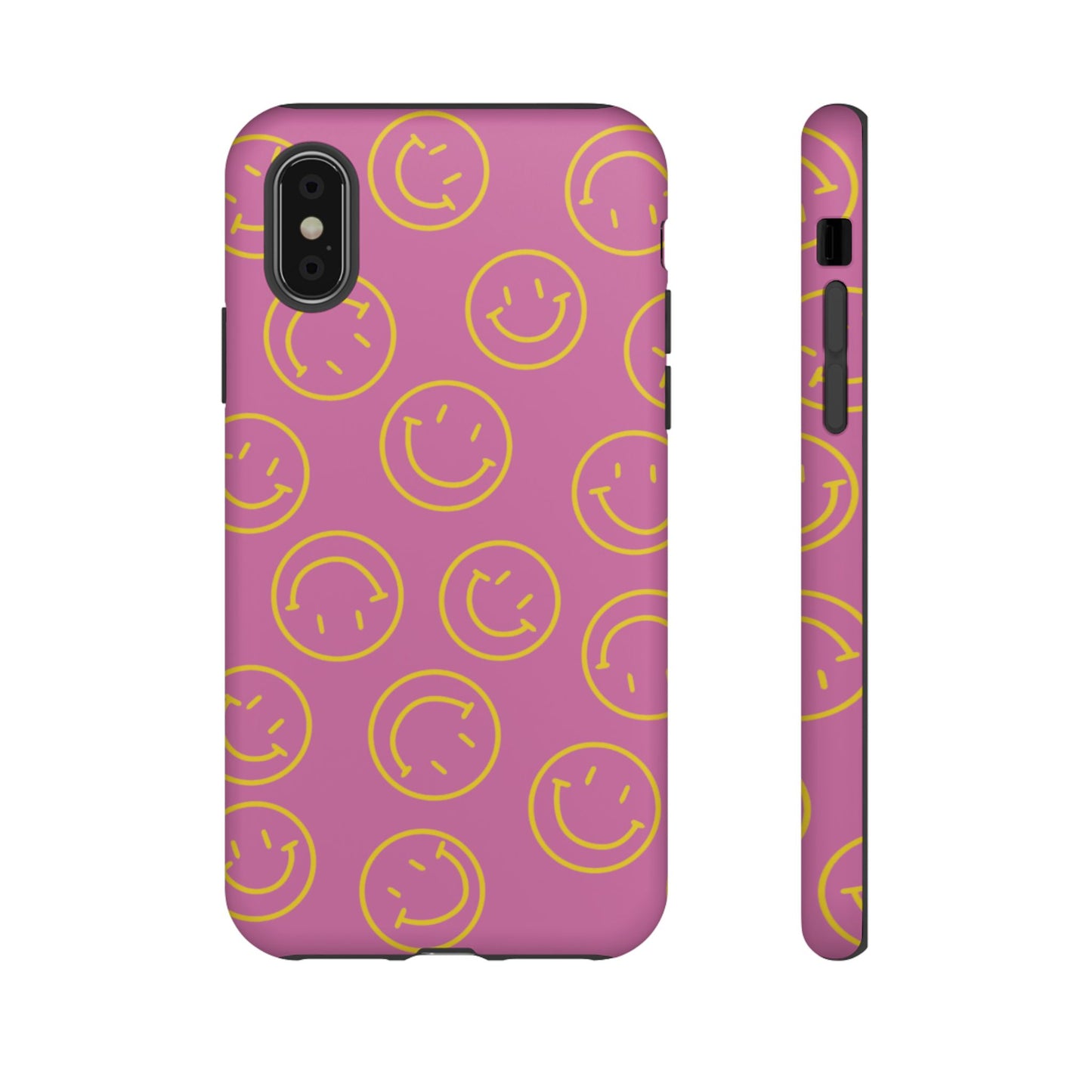 Pink and Yellow Smiley Face Phone Case
