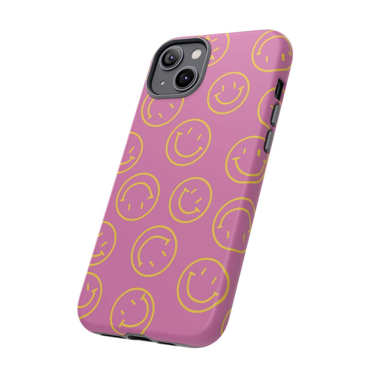 Pink and Yellow Smiley Face Phone Case