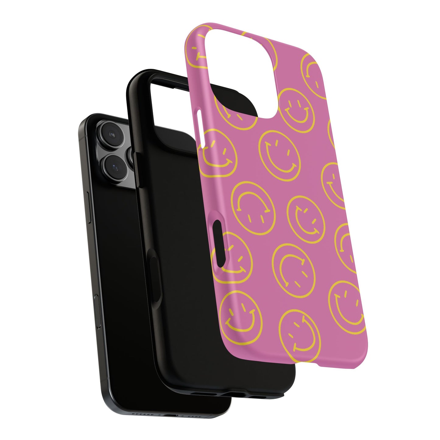 Pink and Yellow Smiley Face Phone Case