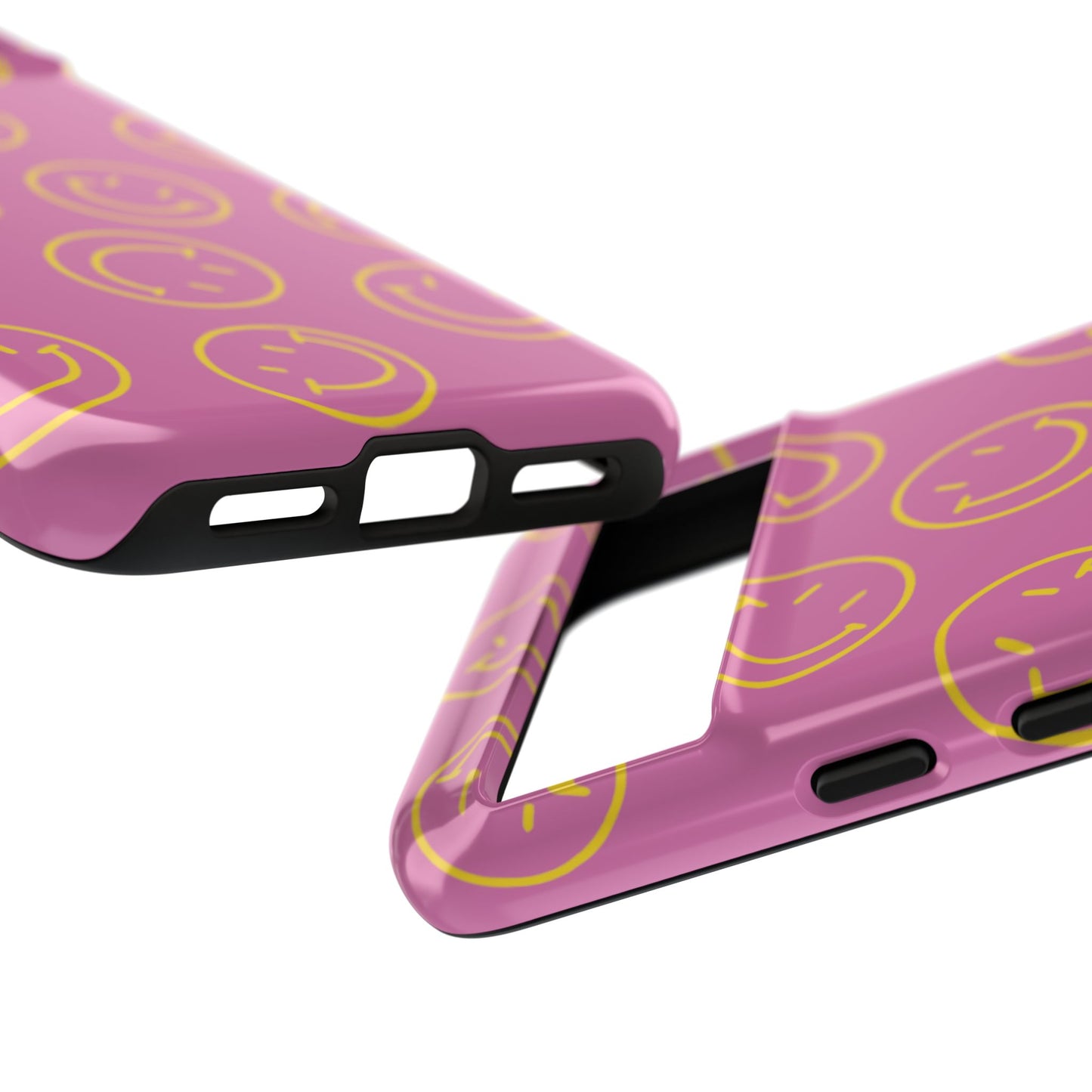 Pink and Yellow Smiley Face Phone Case