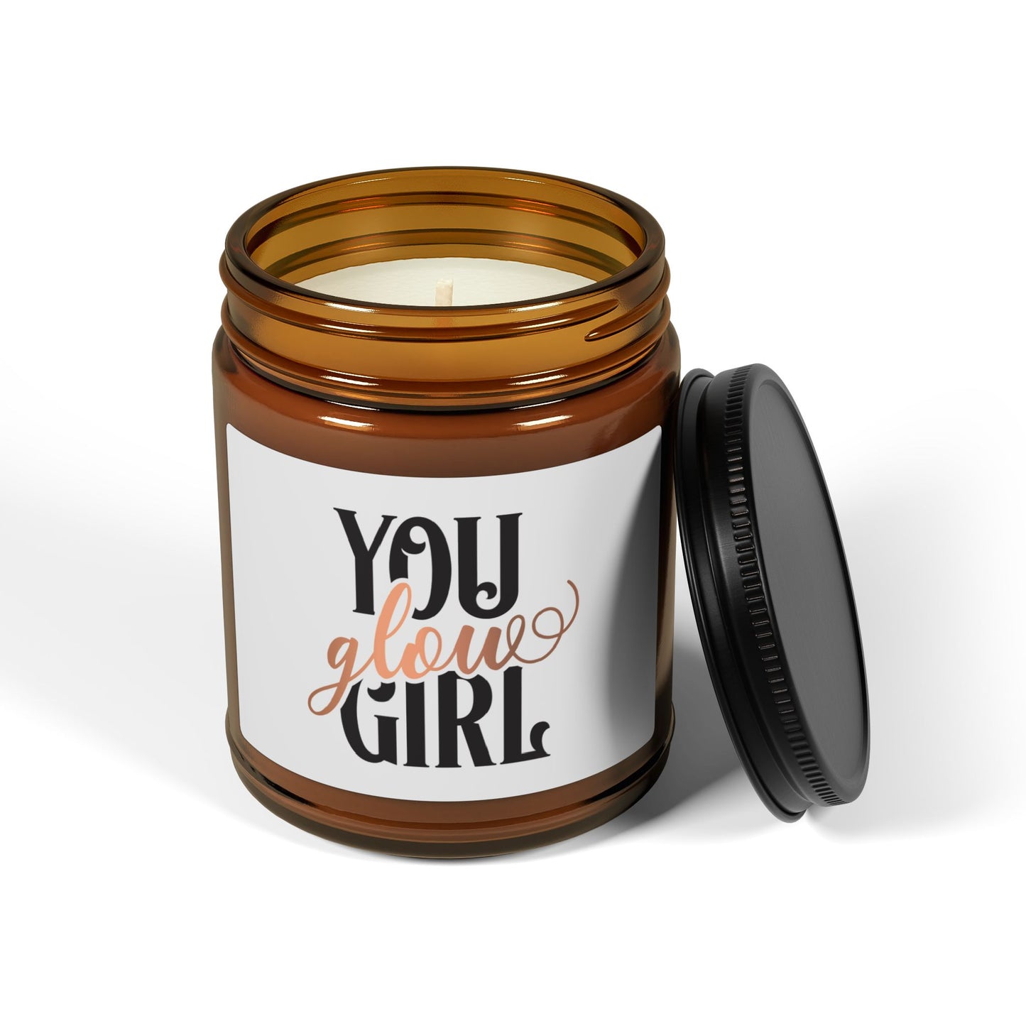 Soy Candle — "You Glow Girl" Amber Jar (Aromatherapy Gift)