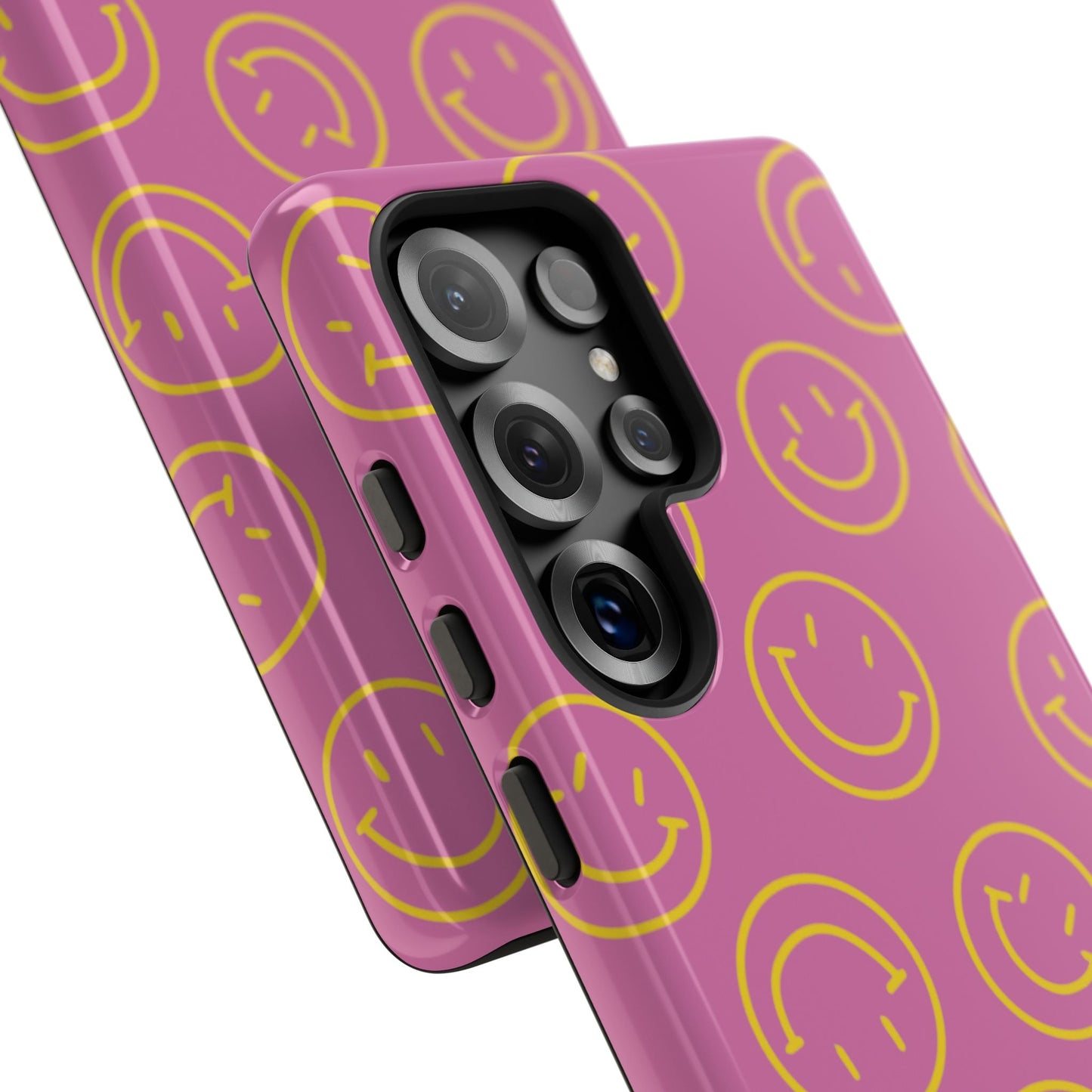 Pink and Yellow Smiley Face Phone Case