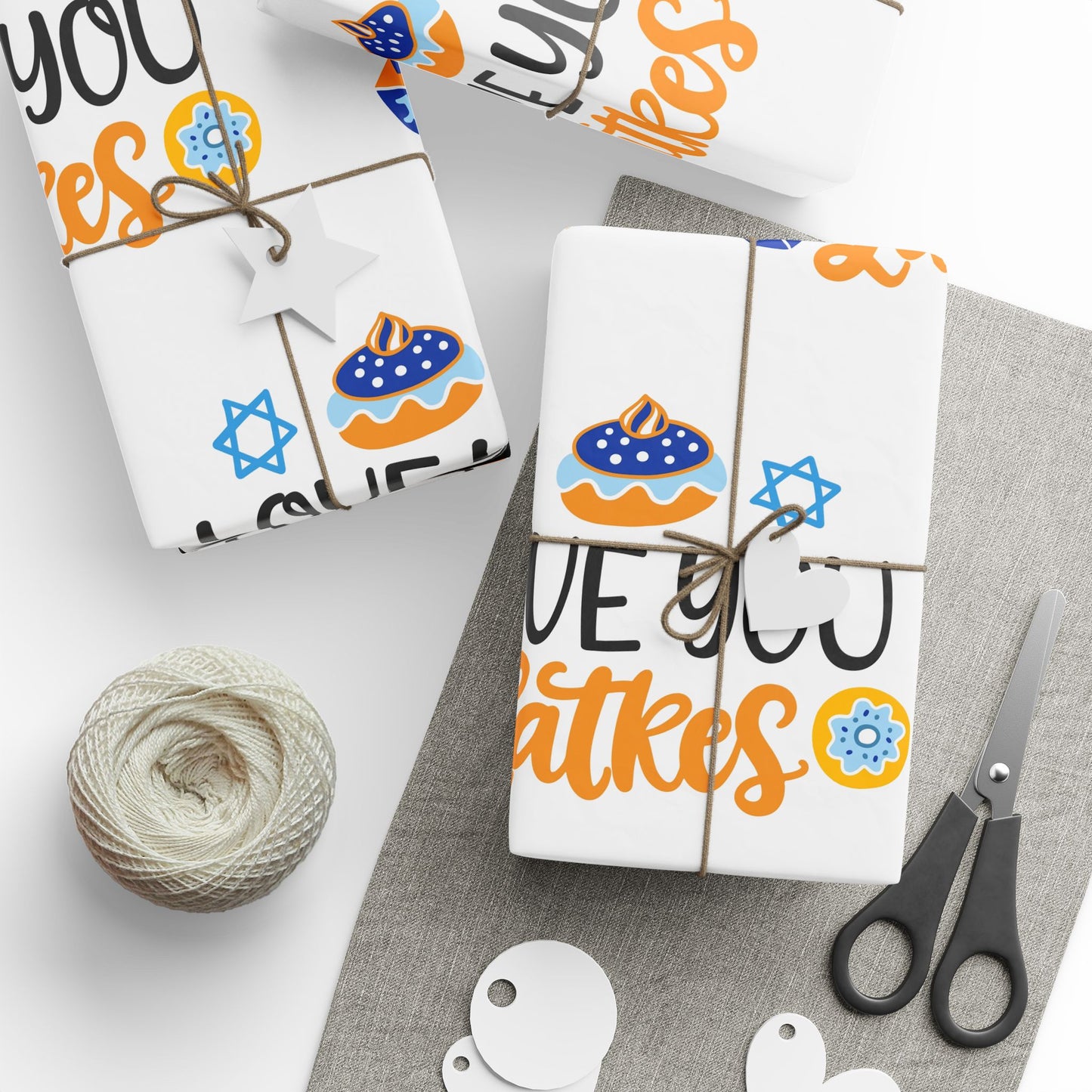 Love You Latkes Holiday Hanukkah Wrapping Paper