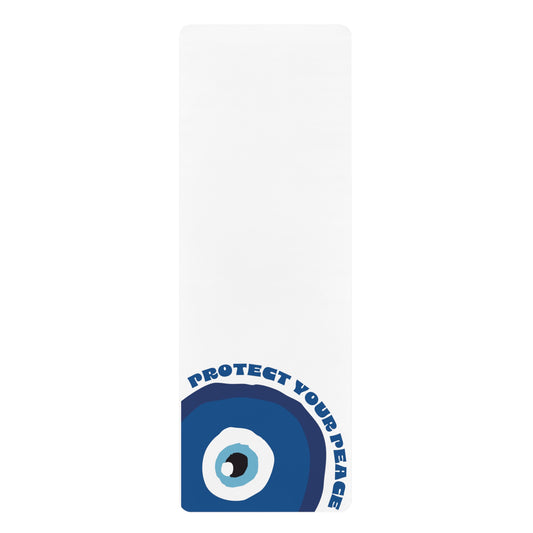 Protect Your Peace Evil Eye Yoga Mat - Eco-Friendly Rubber, Exercise, Fitness Gifts, Mindfulness, Meditation