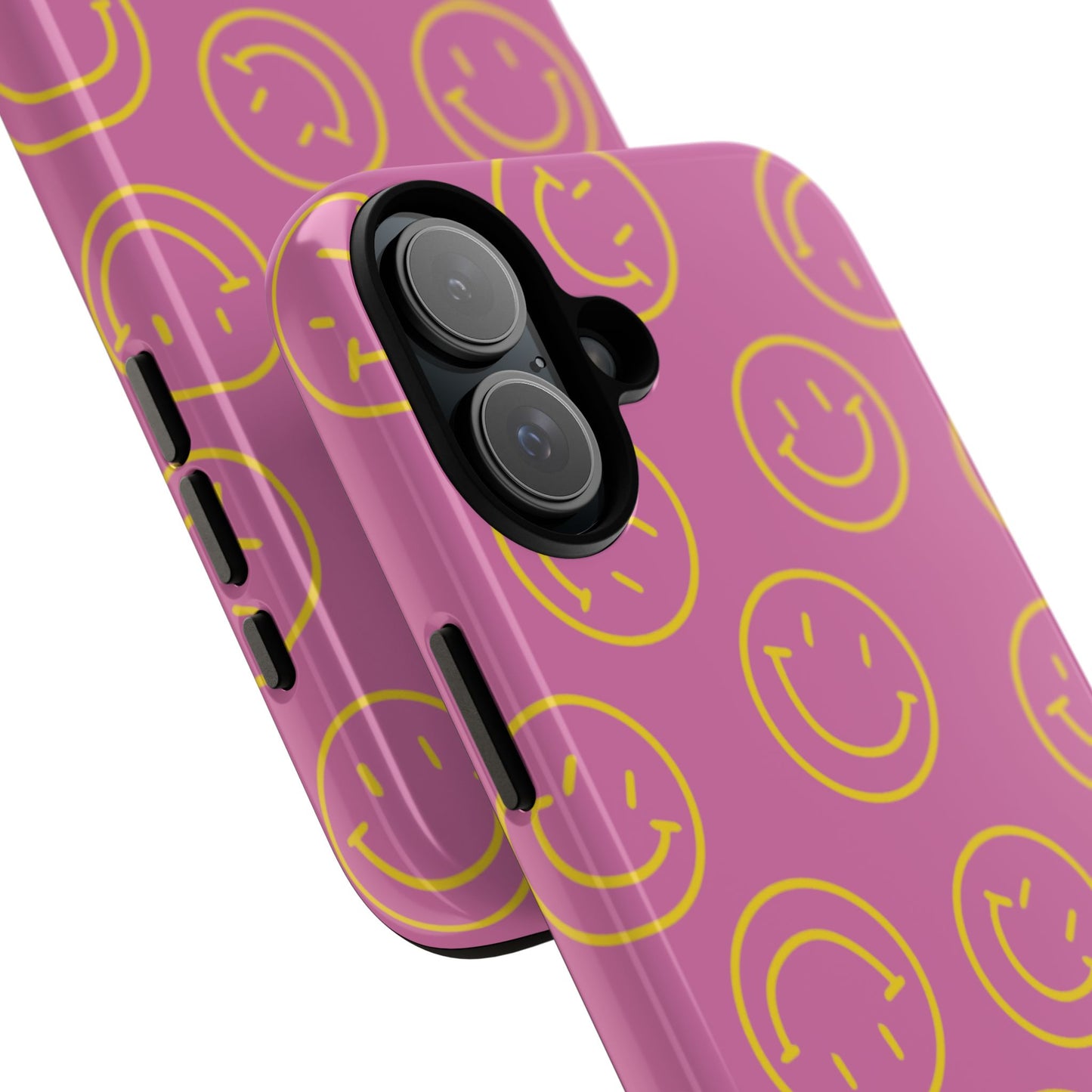 Pink and Yellow Smiley Face Phone Case