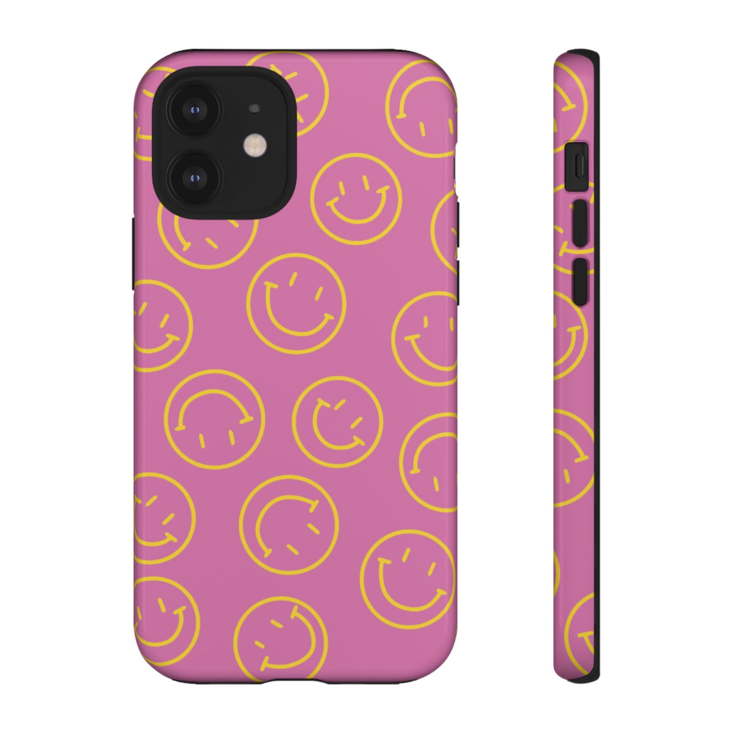 Pink and Yellow Smiley Face Phone Case