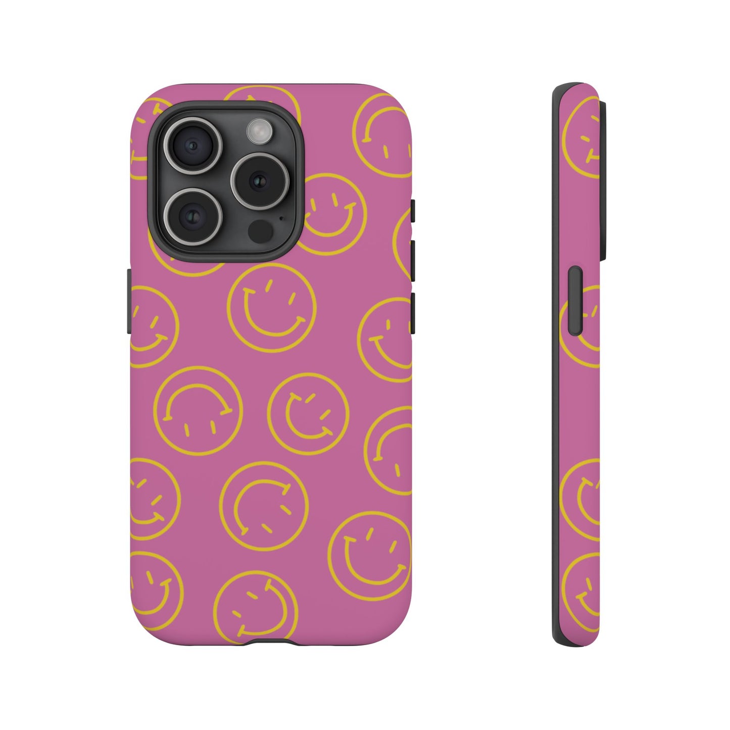 Pink and Yellow Smiley Face Phone Case