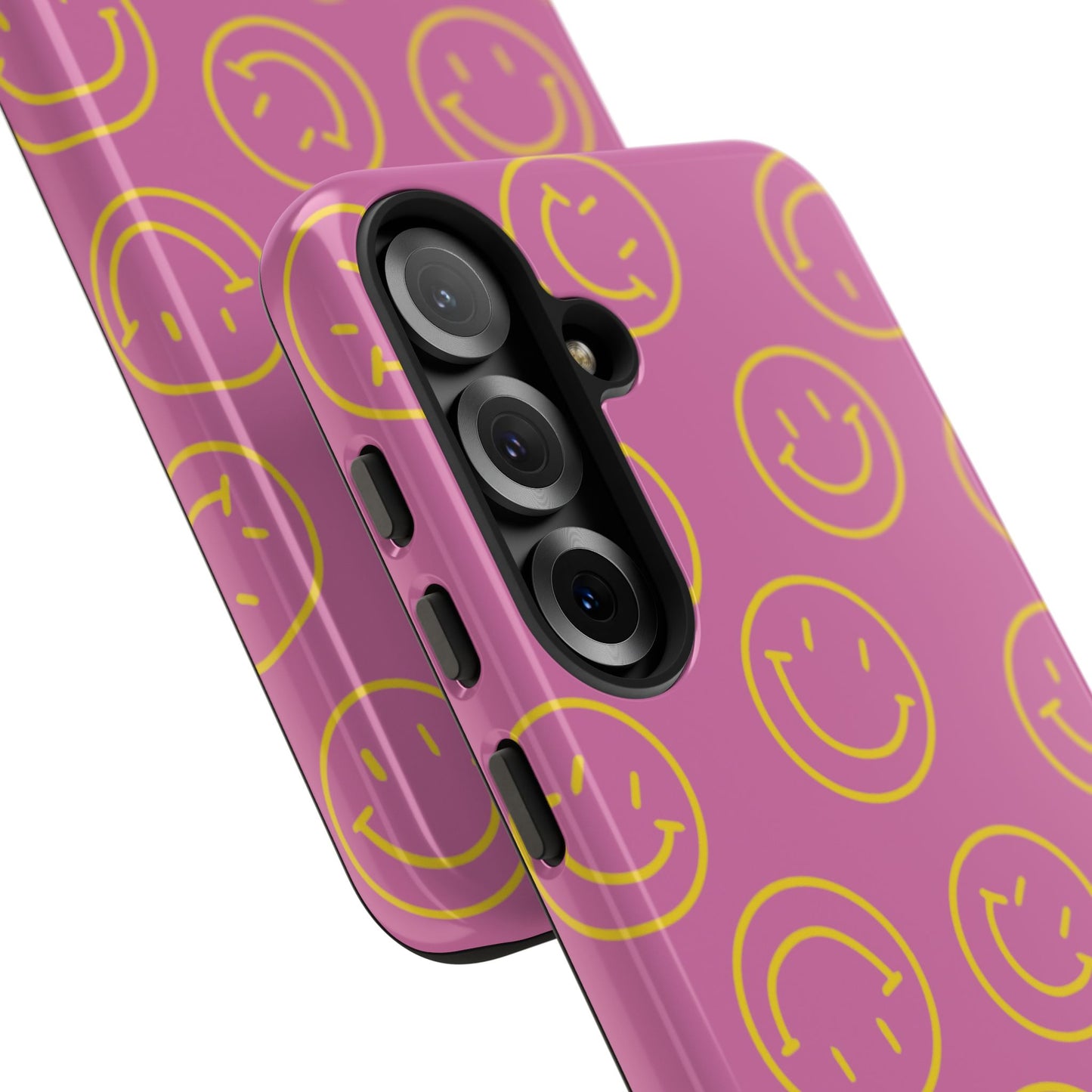 Pink and Yellow Smiley Face Phone Case