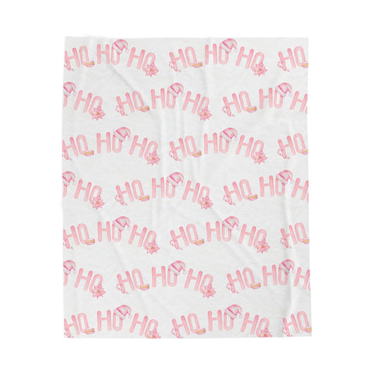 Cozy Christmas Velveteen Plush Blanket - Soft & Stylish Comfort for Home or Gifts, Ho Ho Ho Blanket, Holiday Blanket