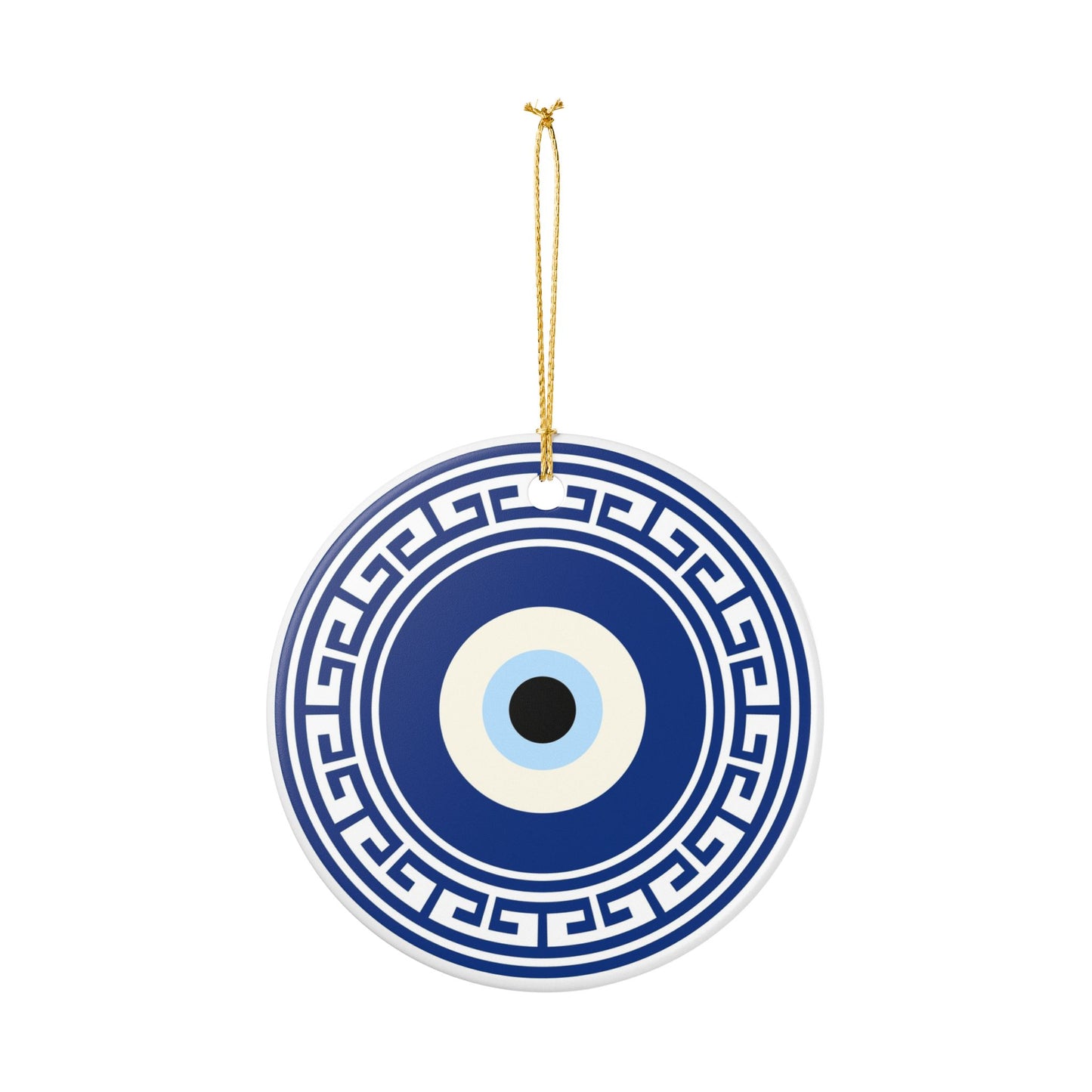 Evil Eye Holiday Ceramic Decoration Ornament, (1pc)