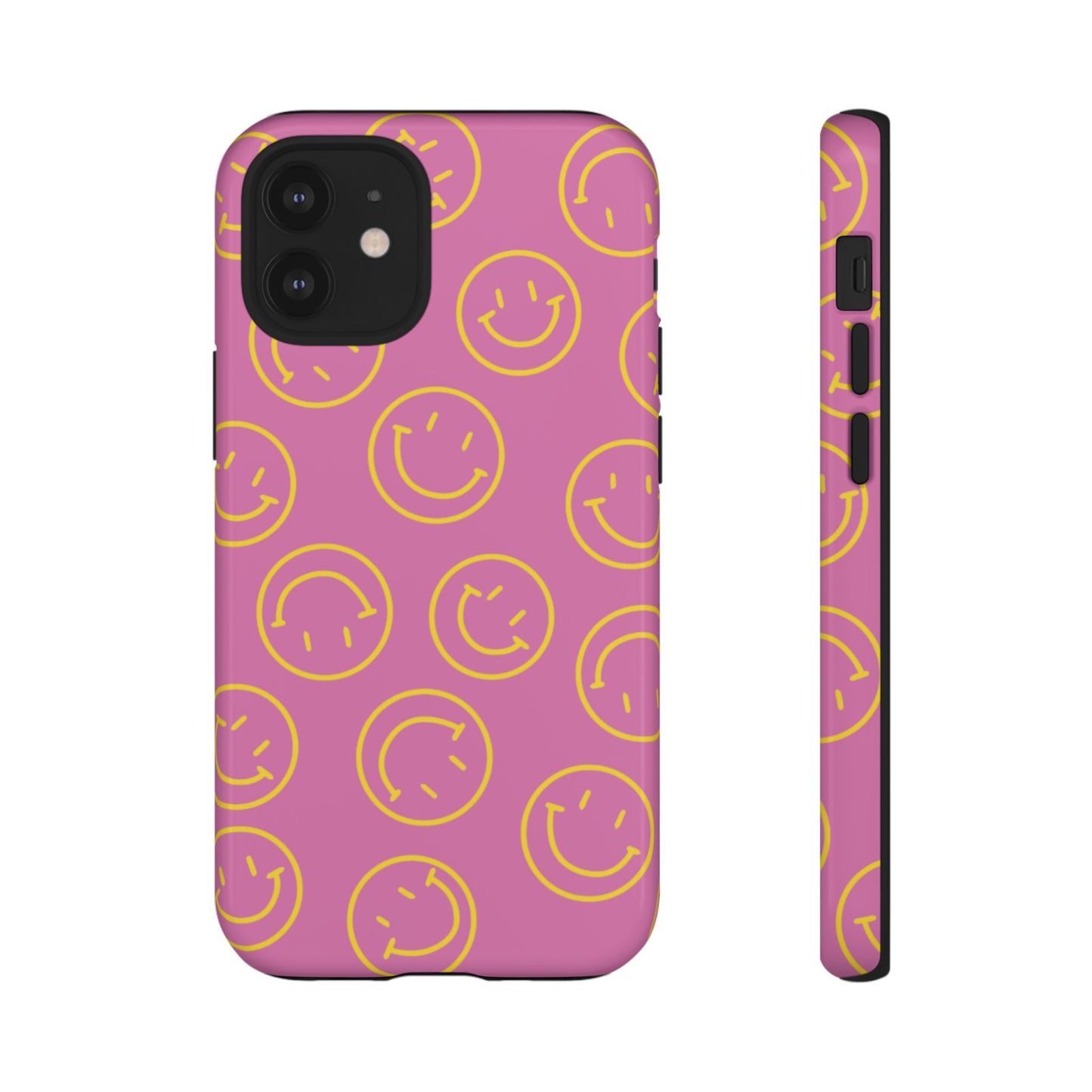 Pink and Yellow Smiley Face Phone Case