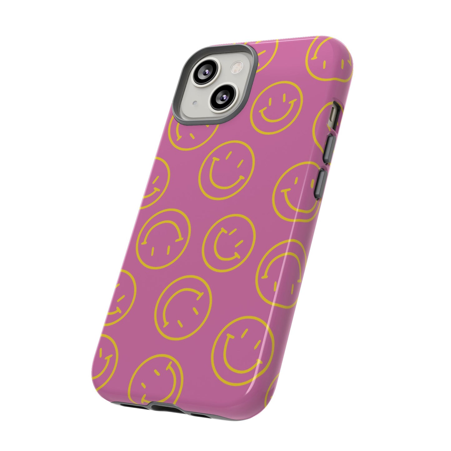Pink and Yellow Smiley Face Phone Case