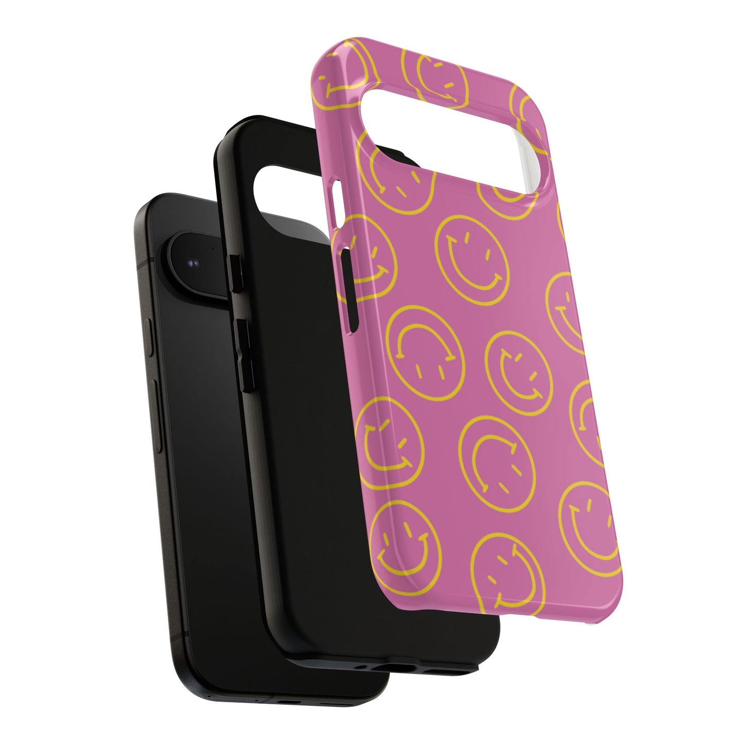 Pink and Yellow Smiley Face Phone Case