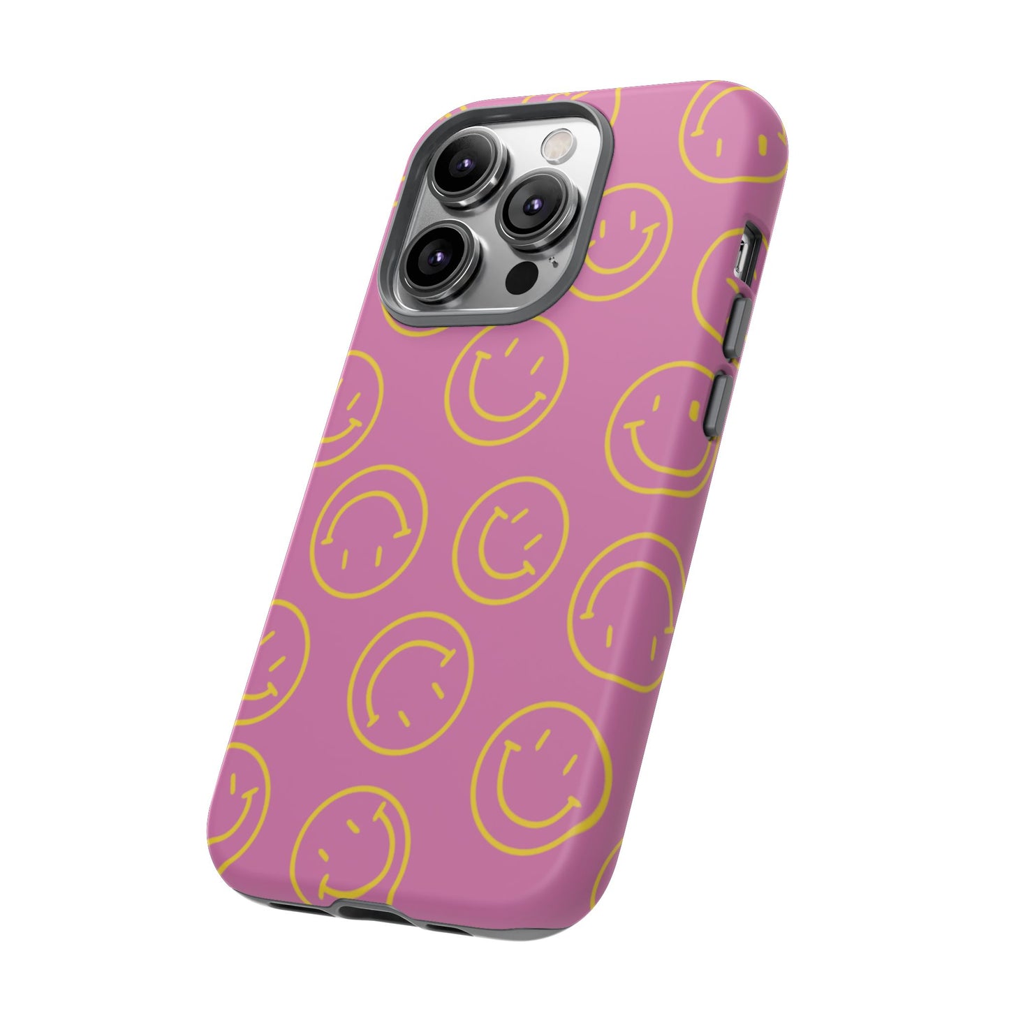 Pink and Yellow Smiley Face Phone Case