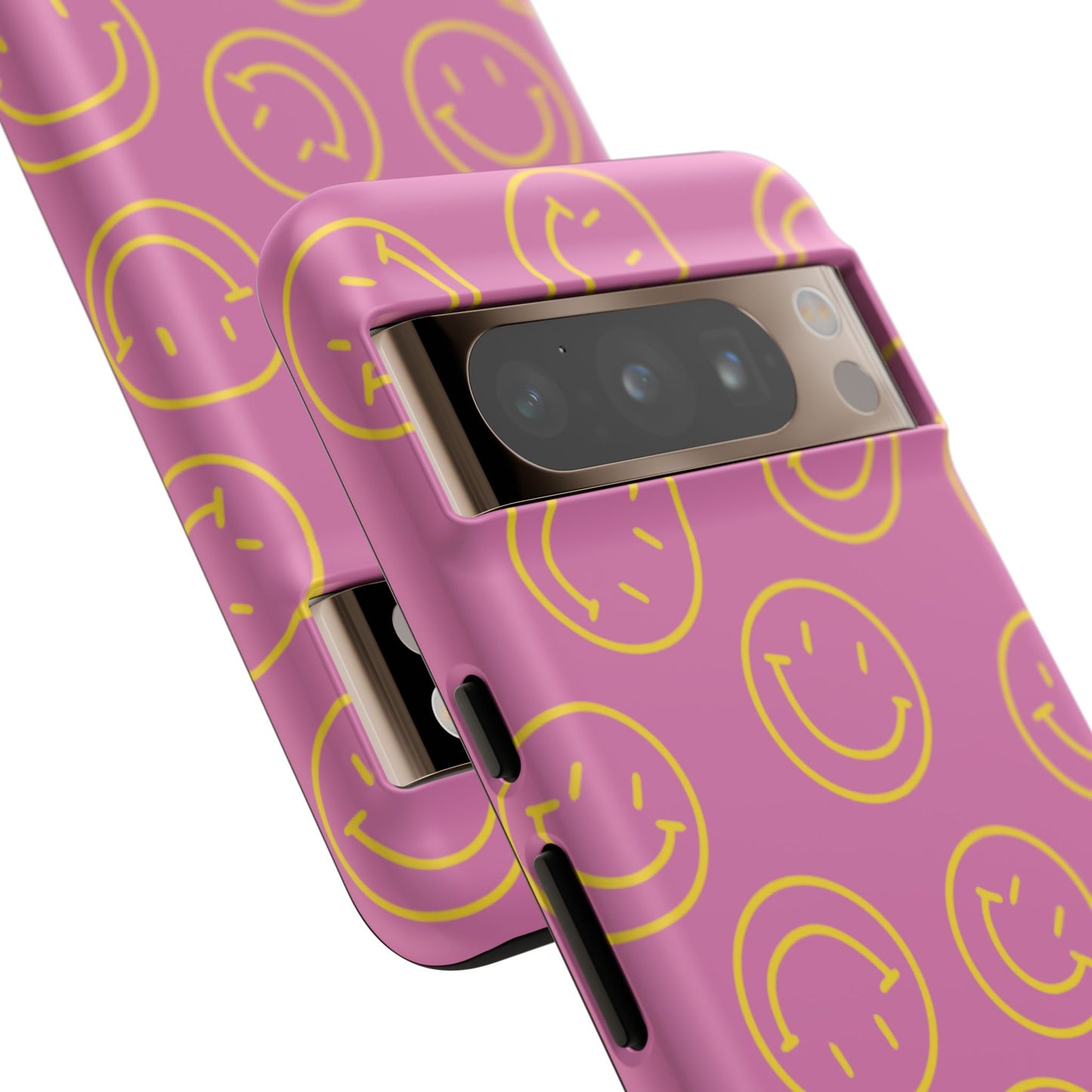Pink and Yellow Smiley Face Phone Case