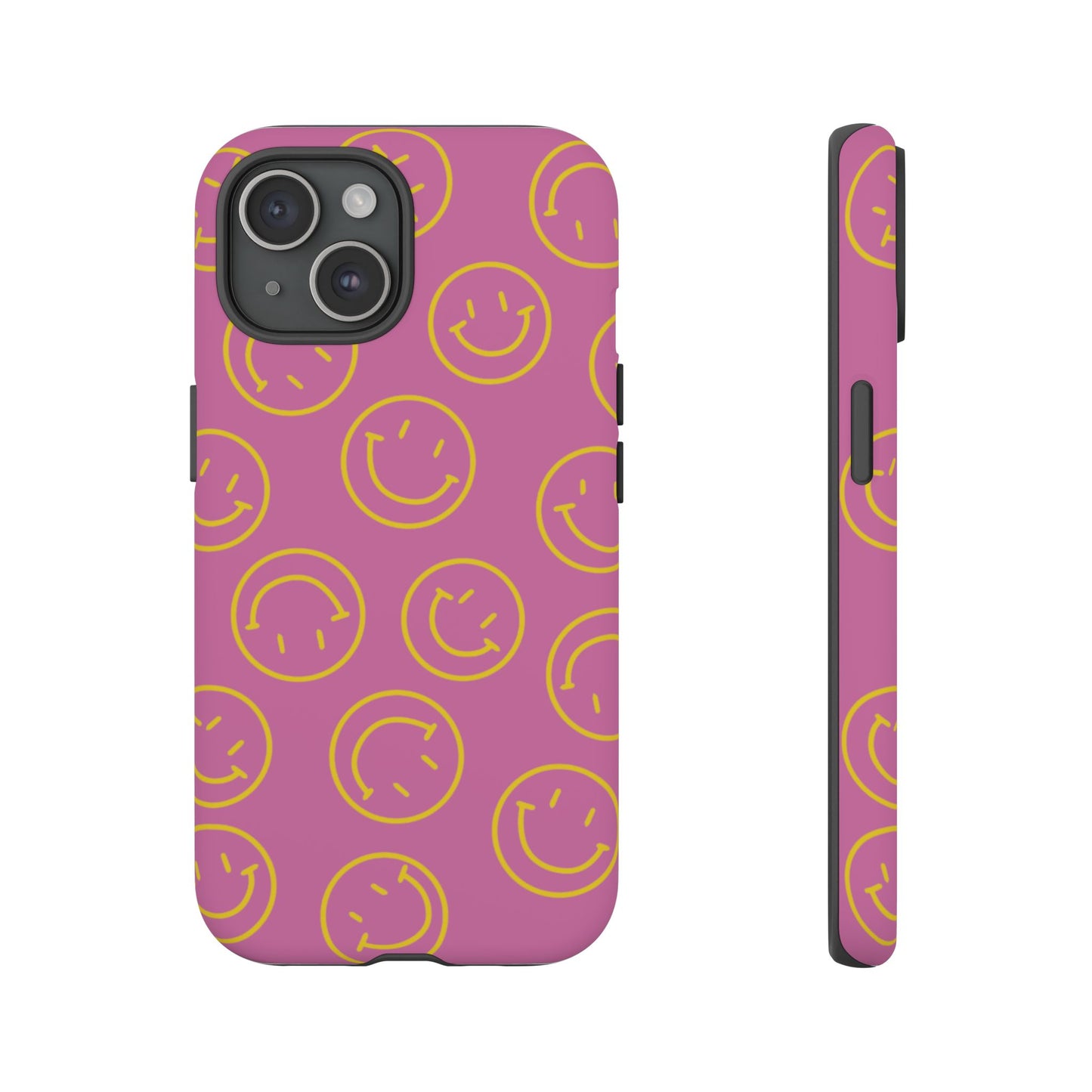 Pink and Yellow Smiley Face Phone Case