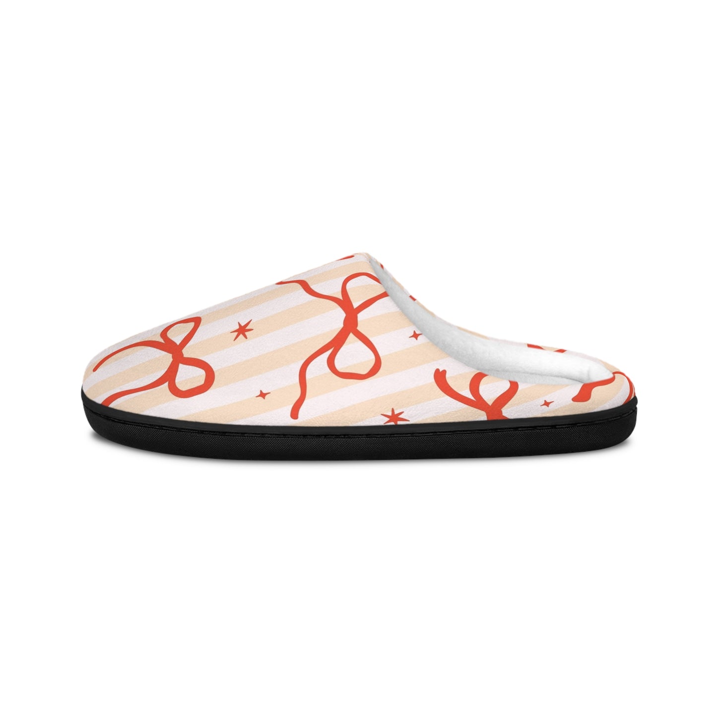 Christmas Women's Indoor Slippers, Holiday Slippers, Christmas Bows