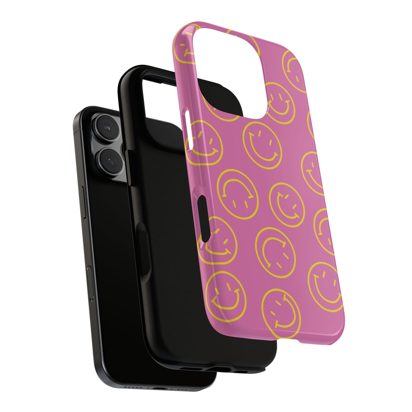 Pink and Yellow Smiley Face Phone Case