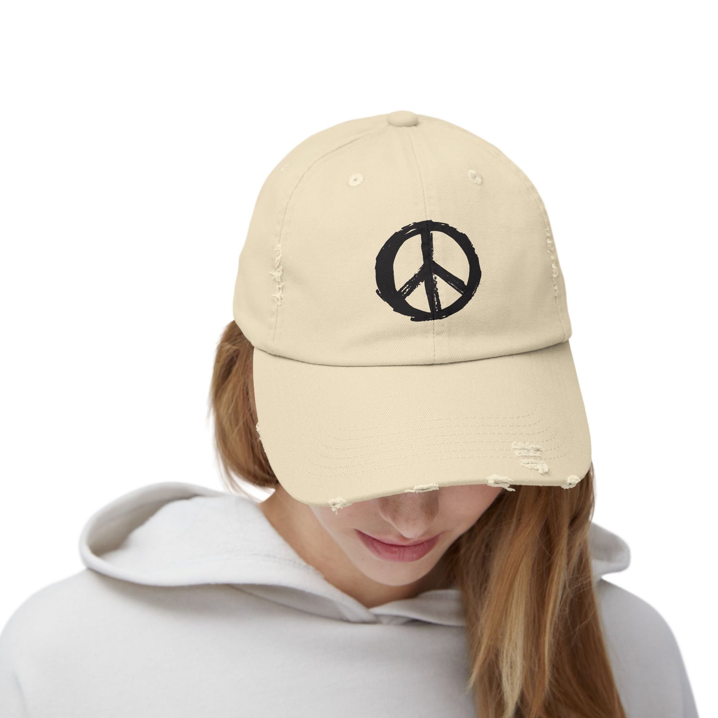 Peace Sign Hat, Peace Sign, Distressed Hat, Custom Hat
